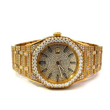 590092 | Stainless Steel Moissanite Gold Watch