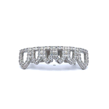 912911 | Brass CZ Rhodium Bottom Grillz