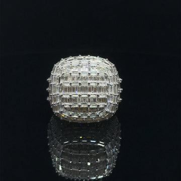 NOTARO 925 SILVER CZ MENS YELLOW GOLD ICED OUT RING | 9222322