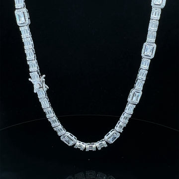 POSH 7MM 925 CZ RHODIUM ICED OUT NECKLACE I 9222361