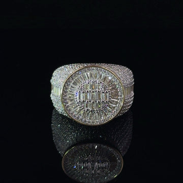SHEEN 925 CZ YELLOW GOLD MENS ICED OUT RING | 9222422