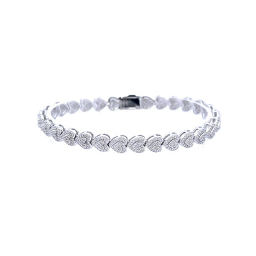 LORE 7MM CZ RHODIUM MOISSANTE ICED OUT BRACELET | 996791