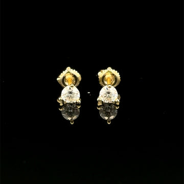 998262 | 925 Moissanite 0.50CTW Gold 3-Prong Earrings