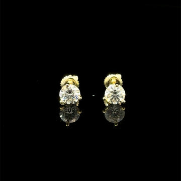998272 | 925 Moissanite 1CTW Gold 3-Prong Earrings