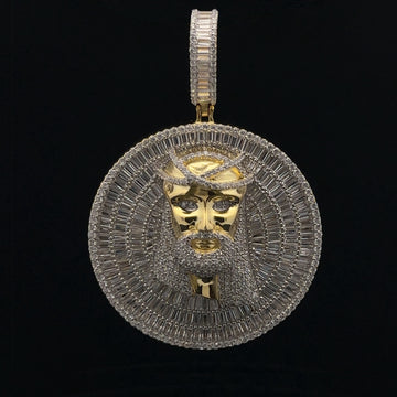 QUASAR 925 CZ GOLD ICED OUT PENDANT | 9222372