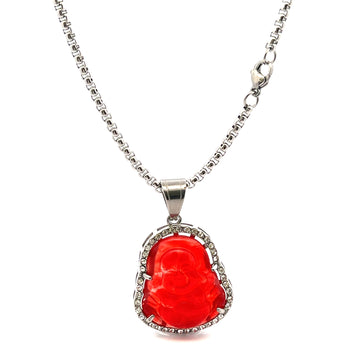 SERAPHIEL STEEL RED RHODIUM NECKLACE I D94392