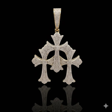 996632 I SORREL 2.92 CTW 925 MOISSANITE GOLD ICED OUT PENDANT