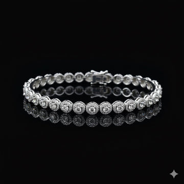 FABLE 4.68 CTW 6MM CZ RHODIUM MOISSANTE ICED OUT BRACELET | 995481