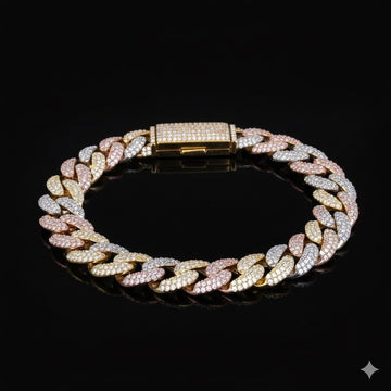 9986952 | 925 Moissanite Tri Color 10MM Bracelet