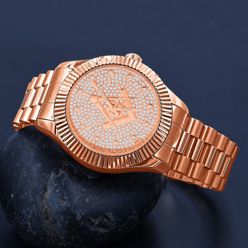 ARIES MASONIC ICED OUT HIP HOP METAL WATCH | 562995
