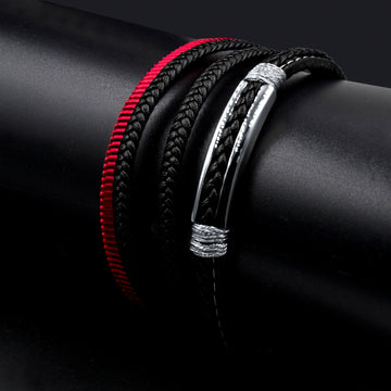 AUMENTO STEEL LATHER BRACELET | 9310533