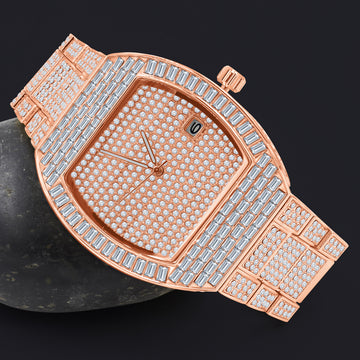 BOOGIE HIP HOP METAL WATCH CLEAR STONE | 563175