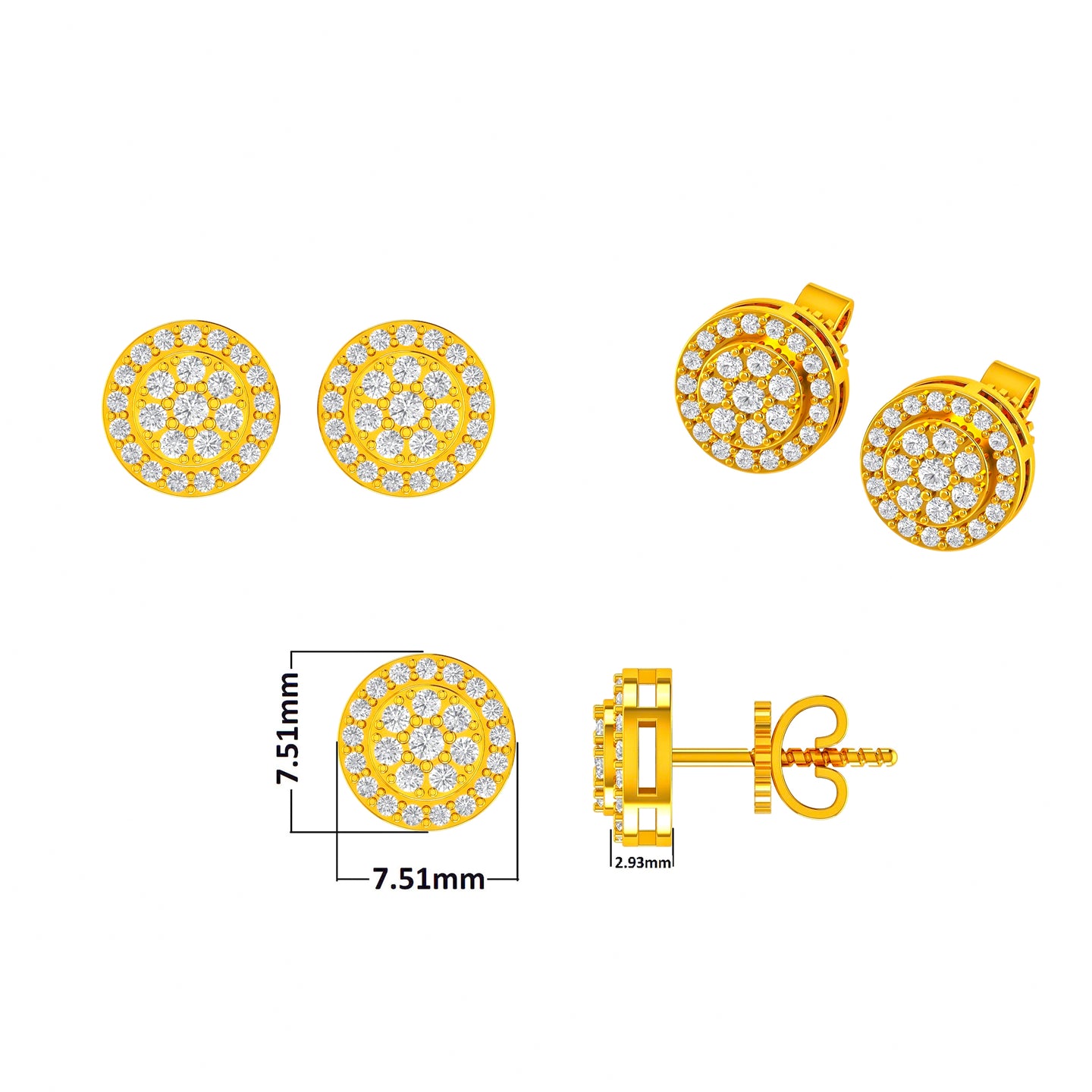 PALATIAL 10K GOLD MOISSANITE EARRINGS I 980012