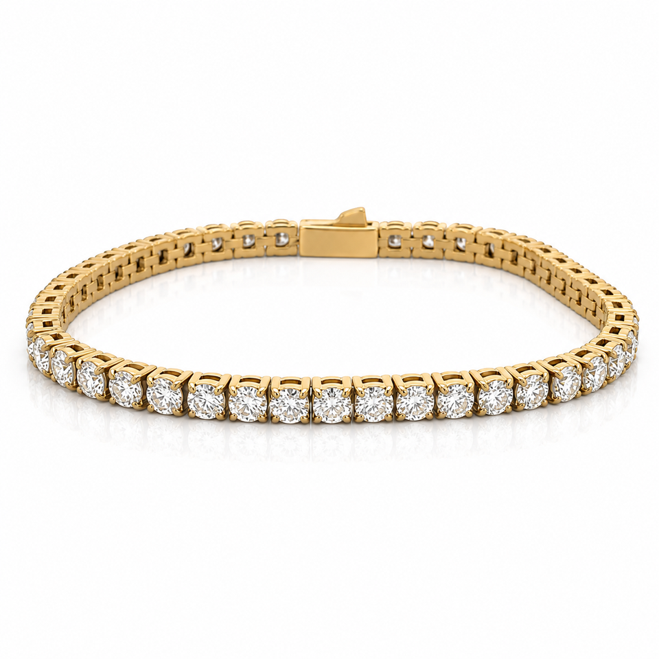 9312172 | Steel Tennis Moissanite Gold Bracelet