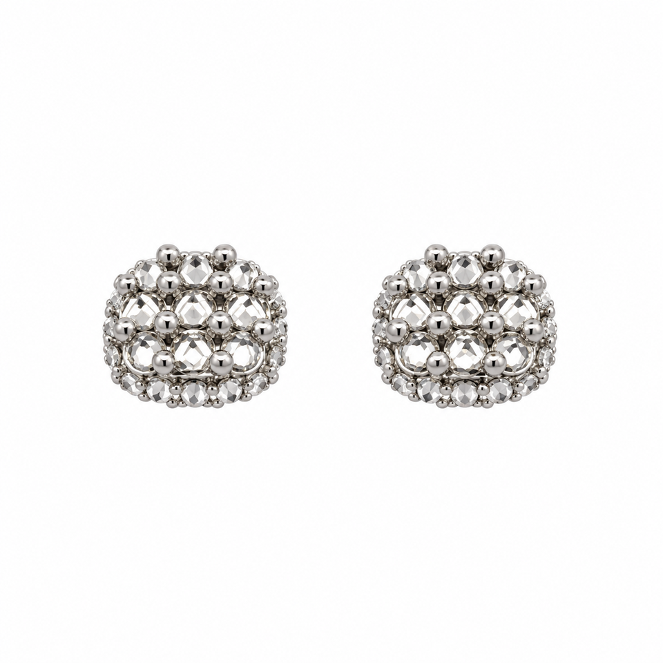 9100431 | 0.65 CTW Brass Moissanite Rhodium Earring
