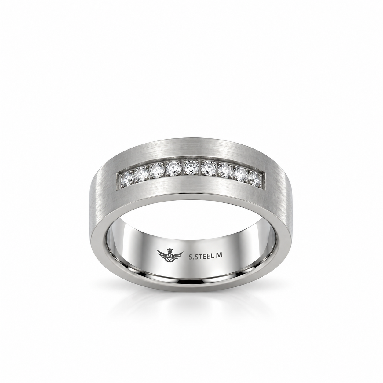 9312421 | Steel Moissanite Rhodium Ring