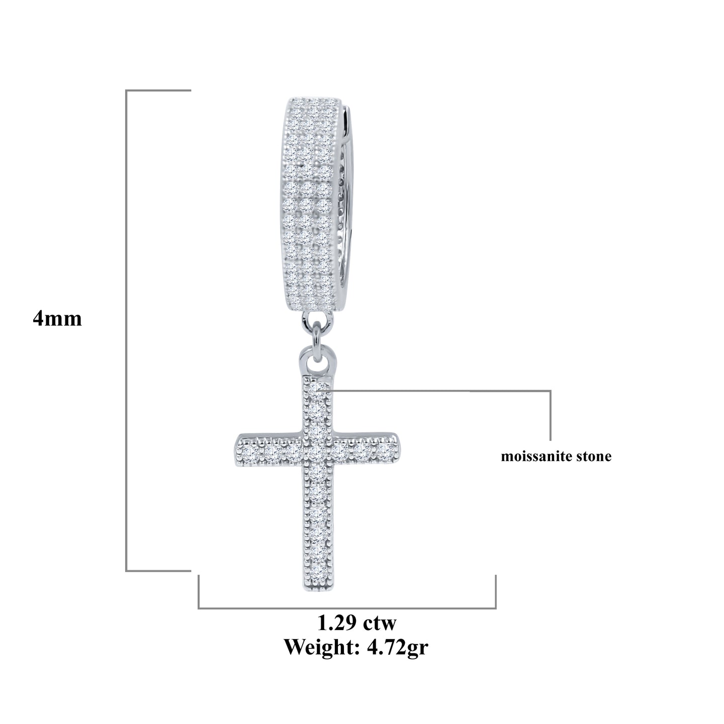 ANGELIC SILVER MOISSANITE EARRINGS I 991771