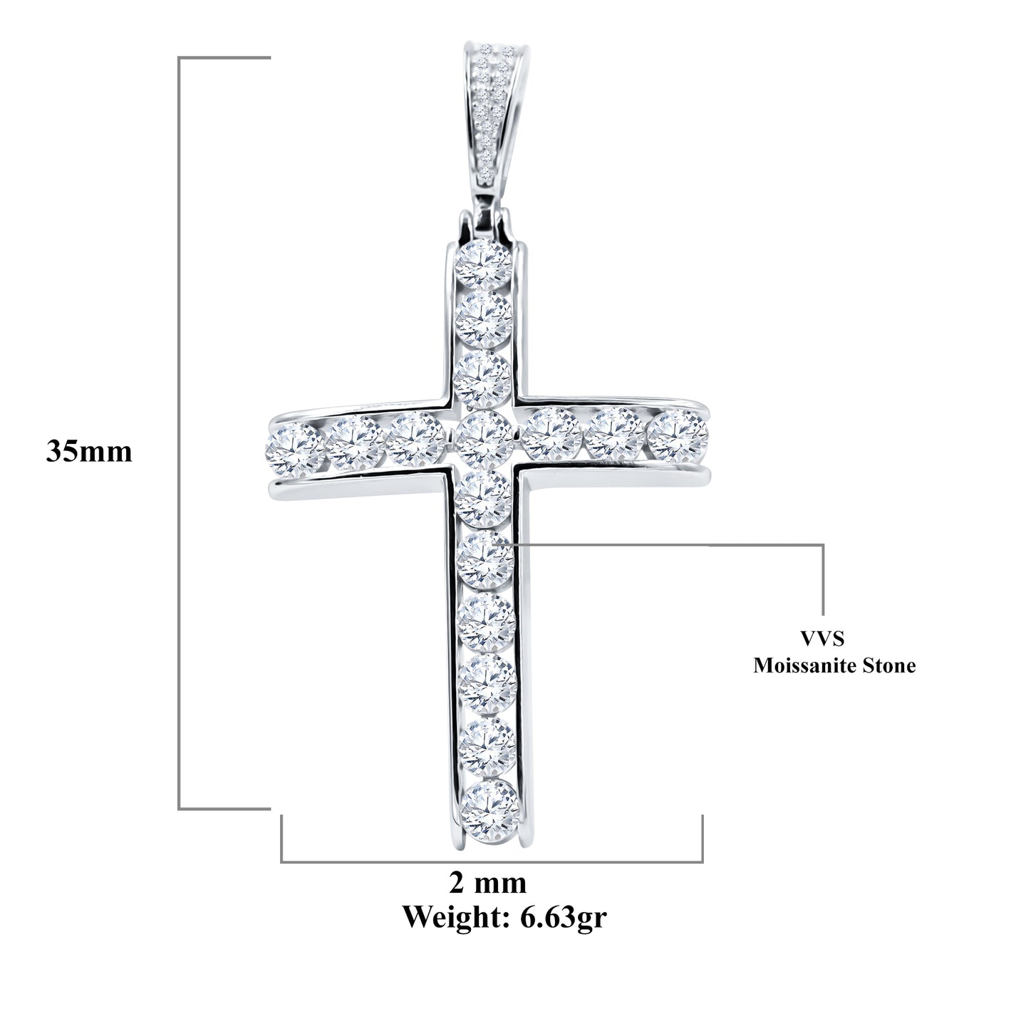 GEM-GRACE 925 STERLING SILVER PENDANT MOISSANITE | 994541