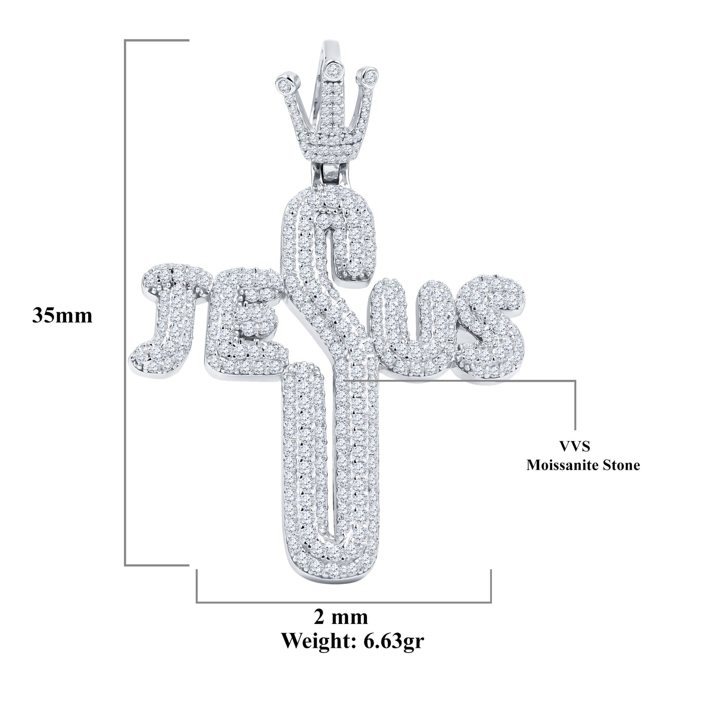 RADIANT LORD 925 STERLING SILVER PENDANT MOISSANITE |994561