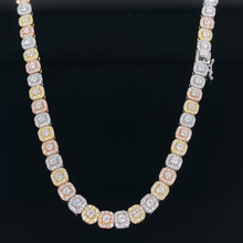 9915252 | 925 Moissanite 16.78 ctw Tri Color Cuban