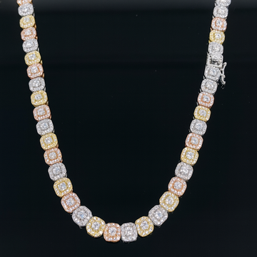 9915252 | 925 Moissanite 16.78 ctw Tri Color Cuban