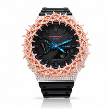 5902618 | Brass Moissanite G-Shock Two Tone Rose Gold Throne Bezel Watch