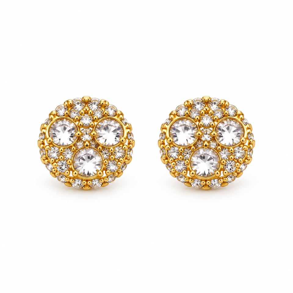 9100332 | 0.87 CTW Brass Moissanite Gold Earring
