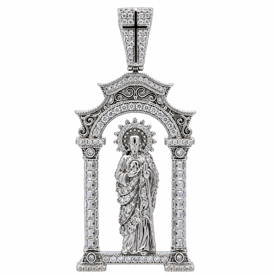 9912141 | 3.03 CTW 925 Silver Moissanite Rhodium Pendant