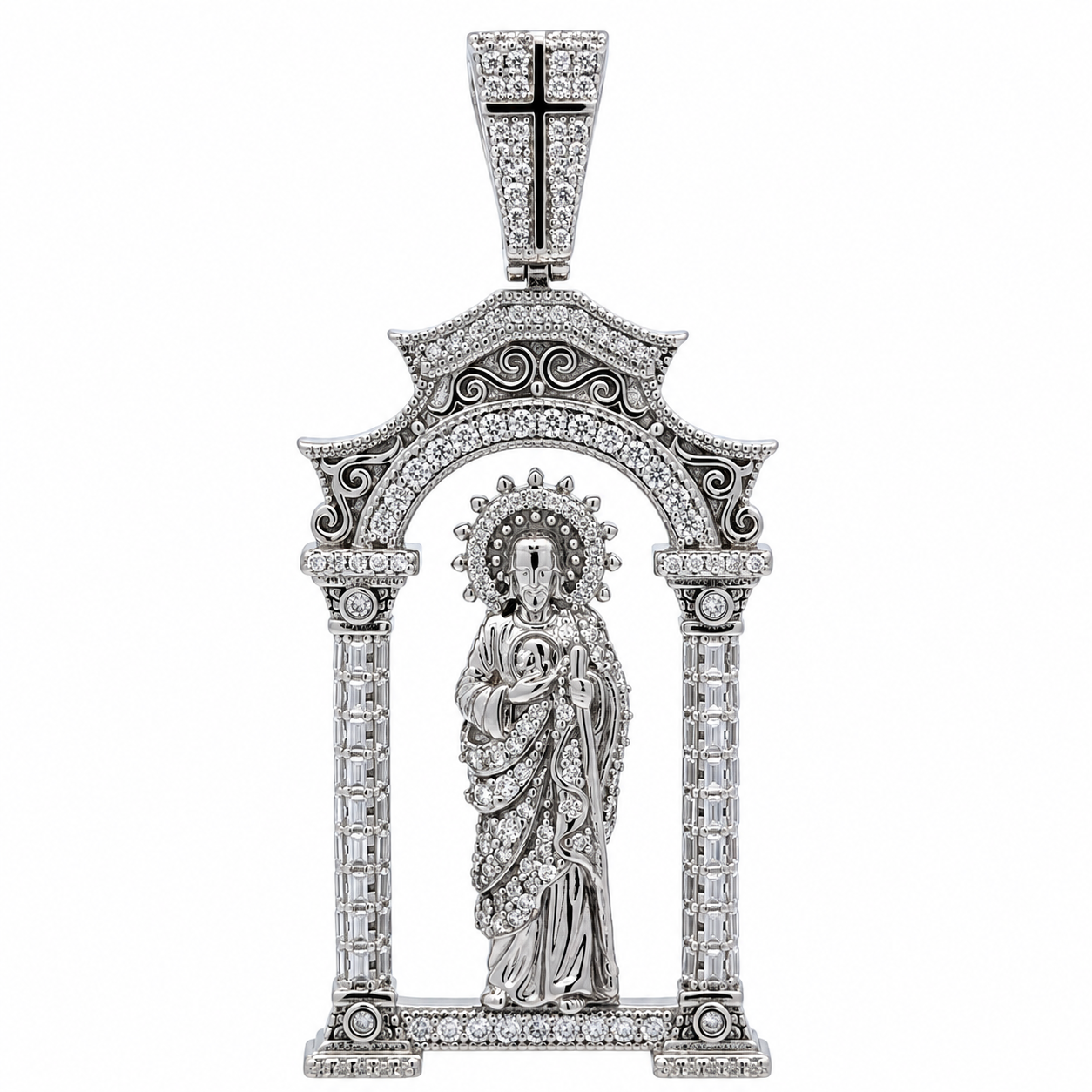 9912141 | 3.03 CTW 925 Silver Moissanite Rhodium Pendant