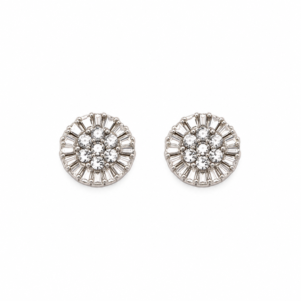 9100321 | 0.64 CTW Brass Moissanite Rhodium Earring