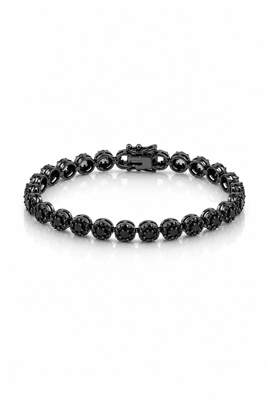 961643 | CZ Brass Rose Gold 8" Flower Bracelet