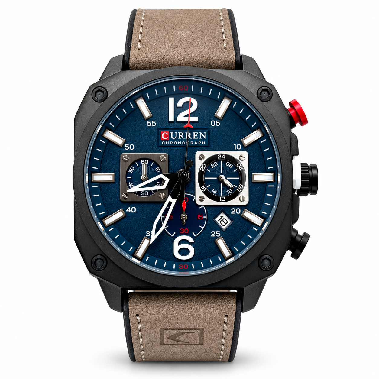 5416015 | Executive Leather Grey + Blue Watch