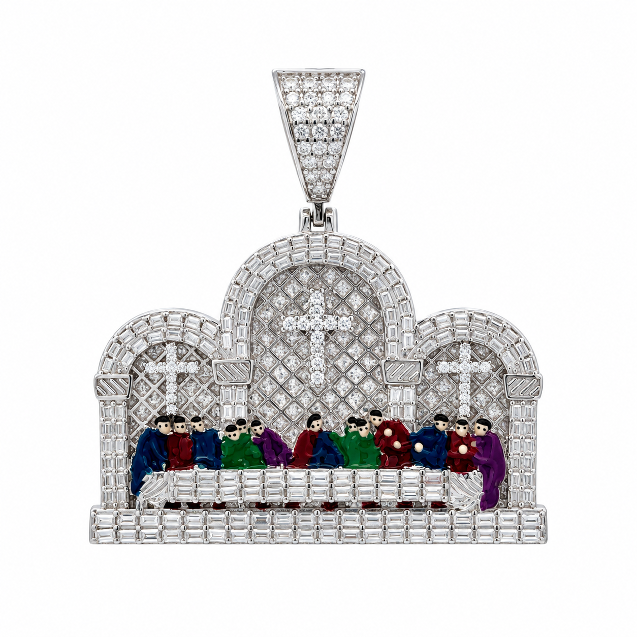 9912181 | 4.32 CTW 925 Silver Moissanite Rhodium Pendant
