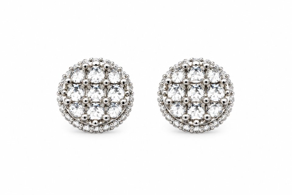 9100391 | 0.87 CTW Brass Moissanite Rhodium Earring