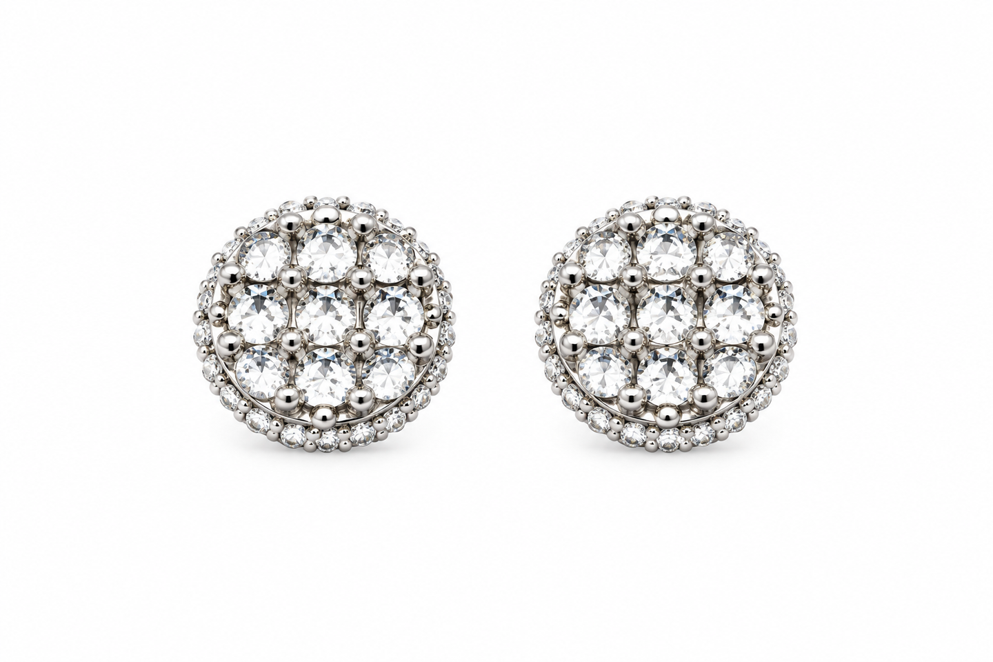 9100391 | 0.87 CTW Brass Moissanite Rhodium Earring