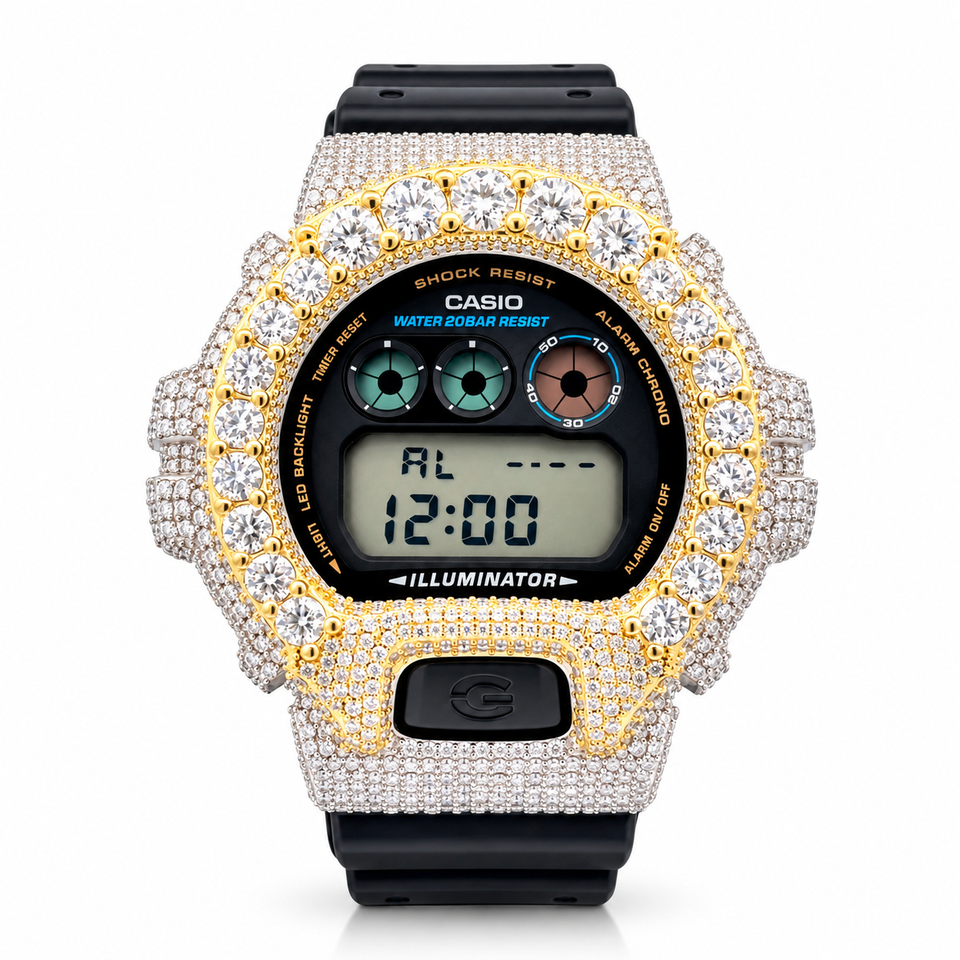5903042 | 925 Silver Moissanite TT Gold Solitaire Bezel G-Shock Watch