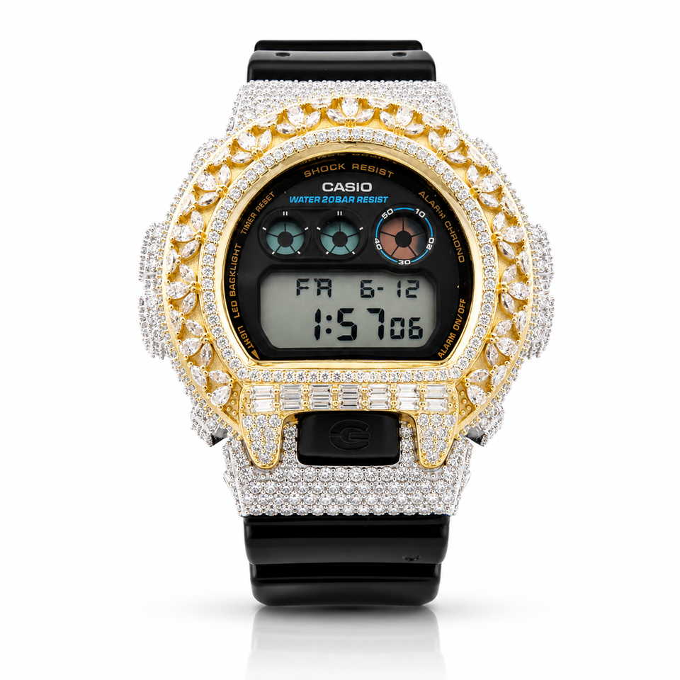 5902842 | Brass Moissanite G-Shock Two Tone Gold Watch