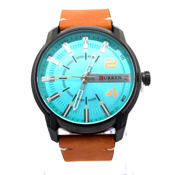5411176 | Executive Leather Brown + Aqua Watch