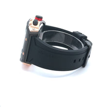 EXUBER CURREN BLACK LEATHER ICED OUT WATCH I 541583