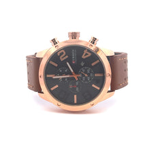 SOLIVRA CURREN BROWN LEATHER ICED OUT WATCH I 5415929