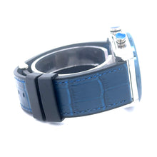 DAYA CURREN BLUE LEATHER ICED OUT MENS WATCH I 541633