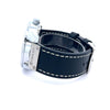 NOVATOR CURREN RHODIUM LEATHER ICED OUT WATCH I 541651