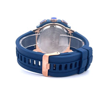 VERVA CURREN BLUE LEATHER ICED OUT WATCH I 5416613