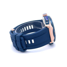 VERVA CURREN BLUE LEATHER ICED OUT WATCH I 5416613