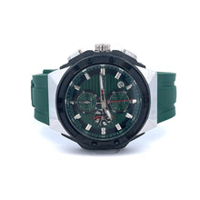 VERVA CURREN GREEN LEATHER ICED OUT WATCH I 5416622