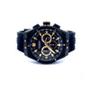 JENO CURREN BLACK LEATHER ICED OUT MENS WATCH I 541703