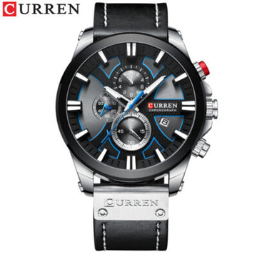 TIVREL LEATHER BLACK ICED OUT MENS WATCH I 541737