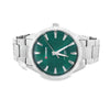 CRESSIDA METAL BACK RHODIUM GREEN STAINLESS ICED OUT MENS WATCH I 5515122