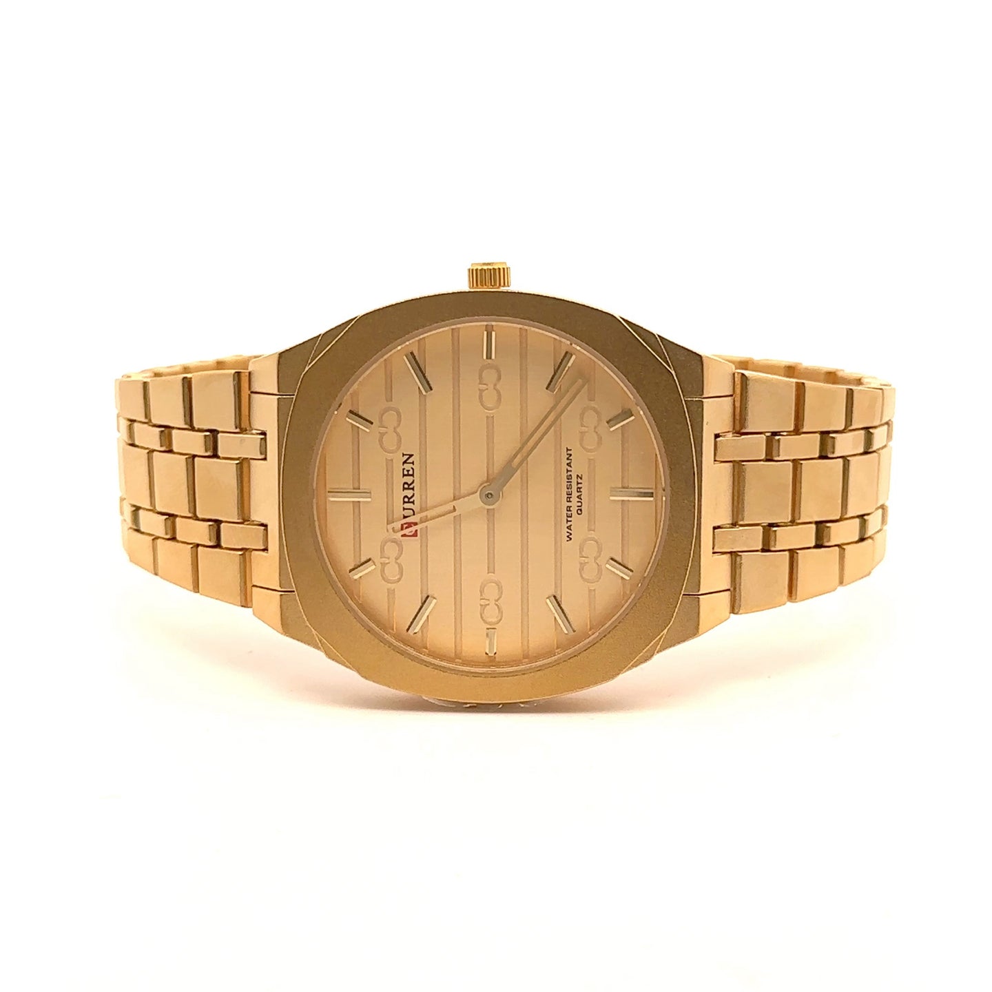 OBFUSCATE METAL BACK GOLD STAINLESS ICED OUT WATCH I 551652