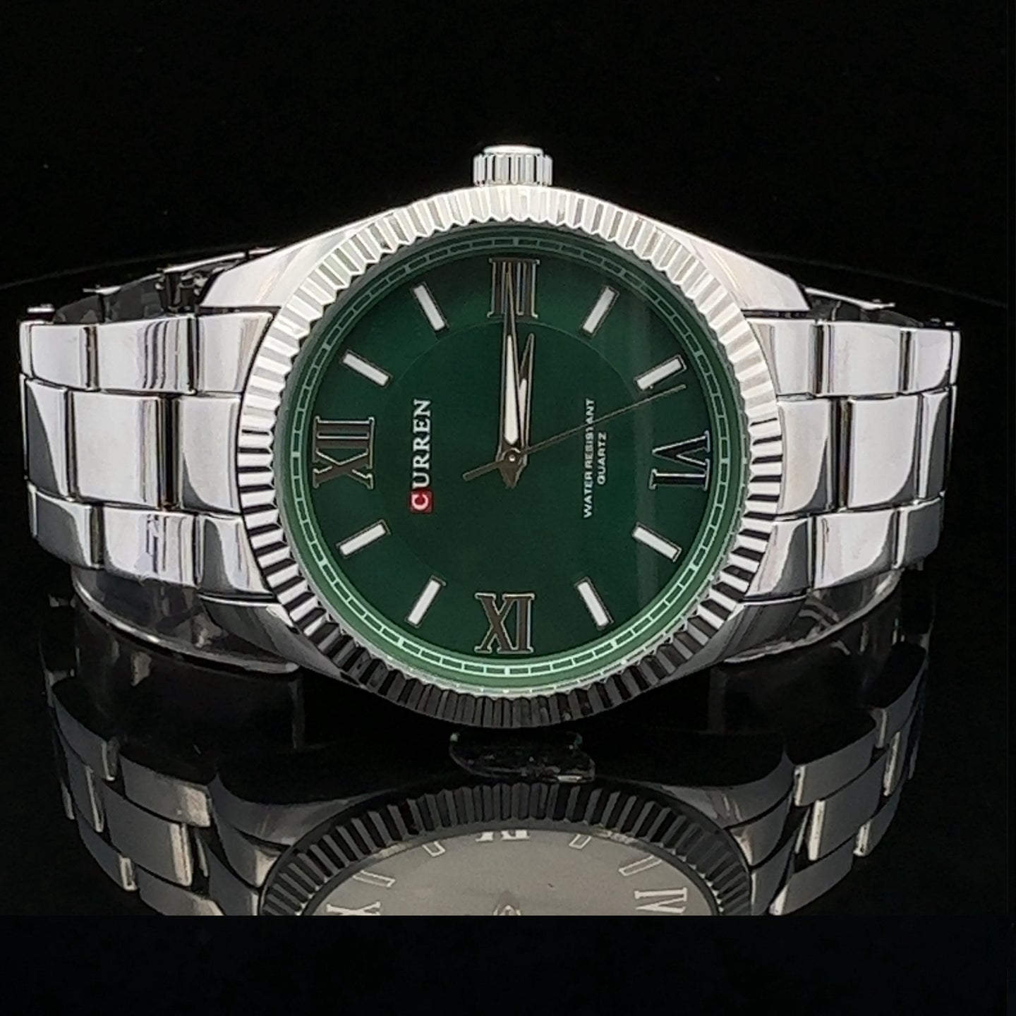 SOLACE METAL BACK STAINLESS ICED OUT MENS WATCH I 5517122